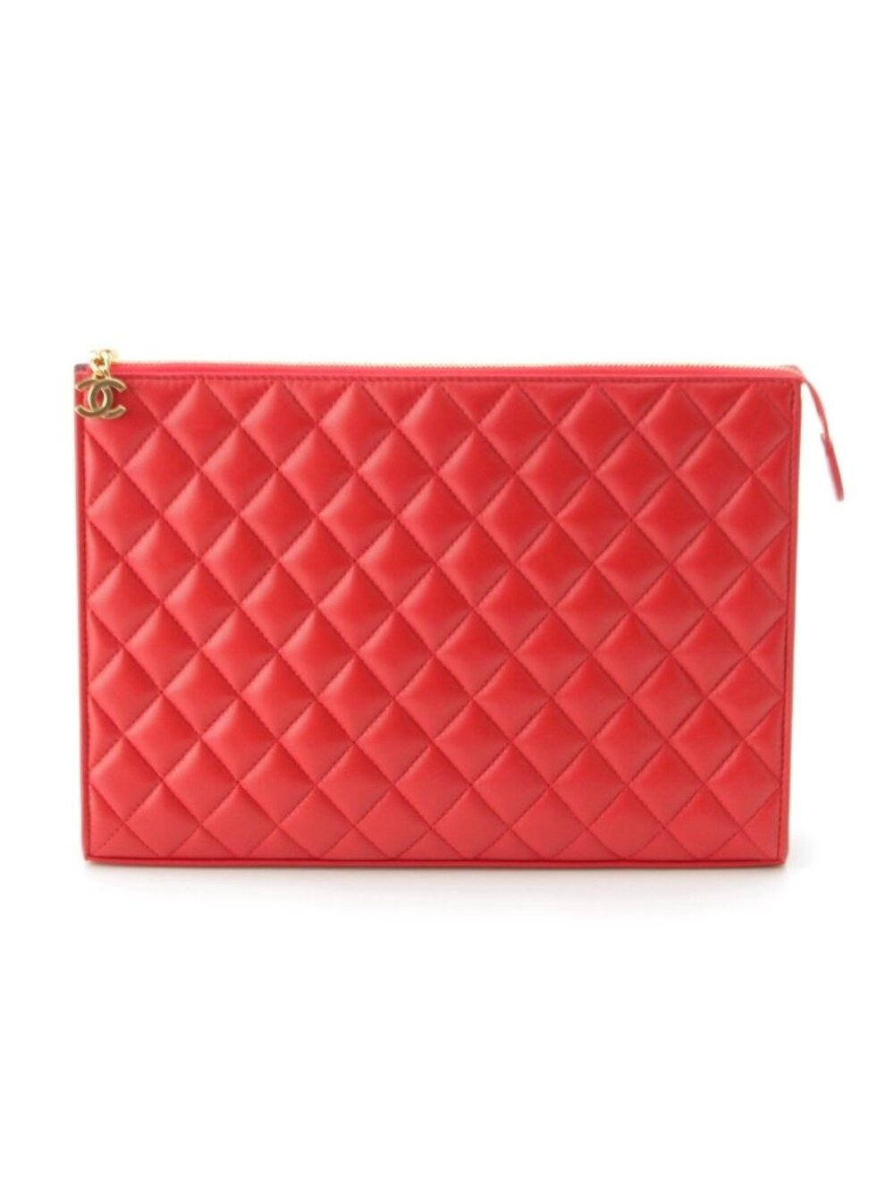 Chanel Lambskin Quilted CC Logo Clutch
